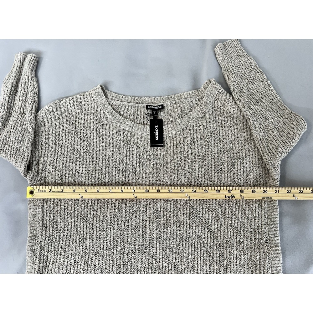 Express Beige Knit circle Hem Sweater Size Small NWT Women's - Picture 7 of 12